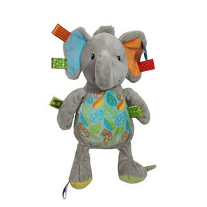 Taggies Mary Meyer Elephant Lovey Gray Stuffed Animal Plush Toy Leaf 12 in